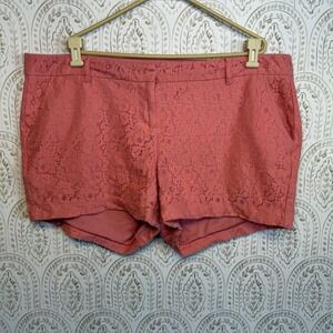 Torrid Coral Pink Floral Lace Shorts Womens Plus Size 18 Dressy Lined Summer